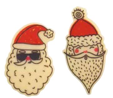 [08056765] PCB Santa Claus Heads WC 2 ontwerpen 90pces *** s / cd ***