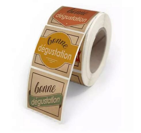 [70407645] ETIQUETTES ADHESIVES "BONNE DEGUSTATION" 40 X 35 MM 500 PCES