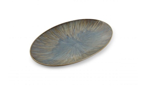 [57663613] F2D FOREST HALO BLEU/VERT  ASSIETTE OV.40X25.5CM - 605076
