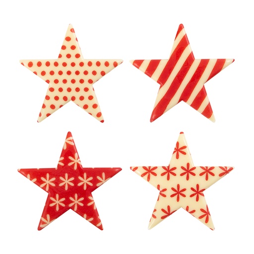 [08054631] 15483 STER MET RODE KERSTMOTIEVEN 5,5CM 60PCES ***OP/ORDER***