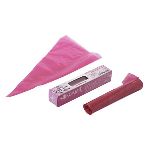 [50104720] WEGWERPSPUITZAK 36CM FUCHSIA SILIKOMART ROL VAN 24 STUKKEN=STUK
