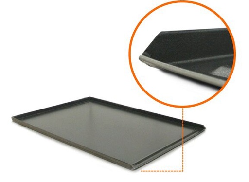 [51311254] ALUMINIUM PLAAT 60X80CM TEFLON 3 RANDEN OP 90° H23MM DIKTE1,5MM=STUK
