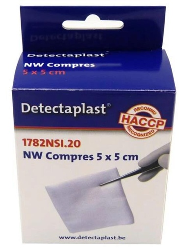 [70410538] DETECTAPLAST COMPRESSE NON TISSÉ 5X5CMBOITE DE 20 PCES