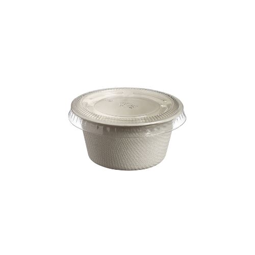 [44104153] POT A SAUCE 54ML PULPE DE CANNE AVEC COUVERCLE H3CM Ø6CM 50PCS FOST+ INCLUS