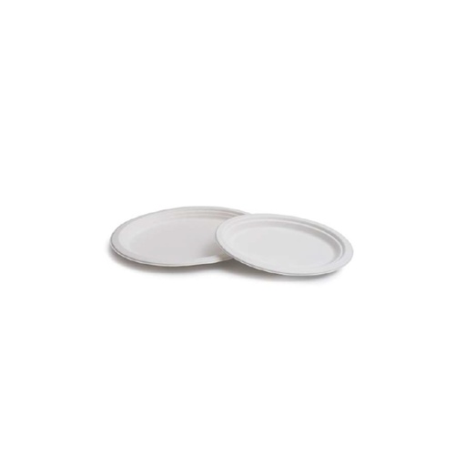 [44104318] ASSIETTE OVALE PULPE DE CANNE BLANC 26X20CM 50PCS