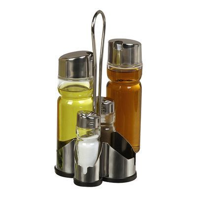 [57660475] MENAGERE ECO INOX 18/8 - SEL+POIVRE+HUILE+VINAIGRE N.088760