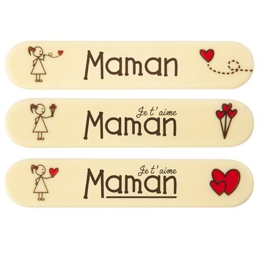 [08054544] *FF* 2010831 PLAQUETTE ECLAIR MAMAN 15X3 CM CHOCOLAT 35 PCES