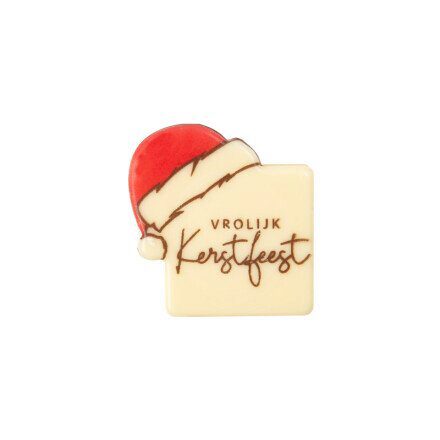 [08030780] 2015082 PLAQUETTE AVEC BONNET VROLIJK KERSTFEEST 3,5CM 120PCES