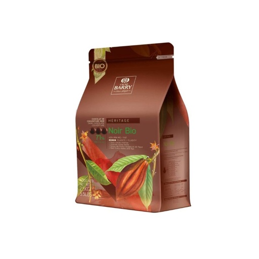 [03070495] BARRY CHD-O71NF-E4-U70 BIO FONDANT CHOCOLADE  KARTON VAN 4 ZAKKEN X 2,5KG=KG