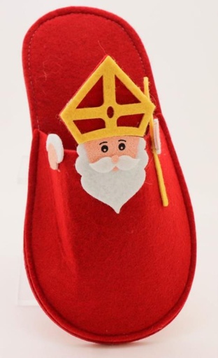 [62220265] SINT NIKLAAS VILT PANTOFFELCONTAINER 12X6XH/25 CM INCH