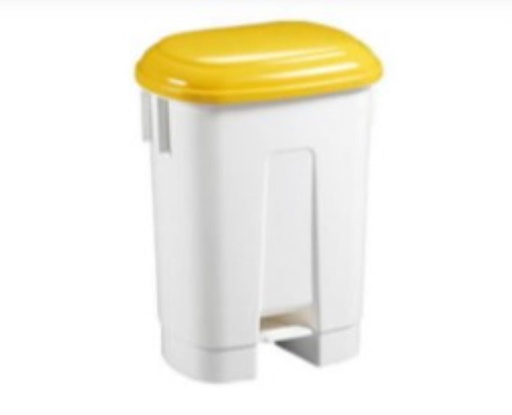 [70409904] POUBELLE A/PEDALE+COUVERCLE JAUNE  ROBUSTE 60L ***S/CD***