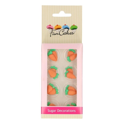 [08053278] FUNCAKES SUIKERDECORATIE WORTELEN 16 STUKKEN =BLIS