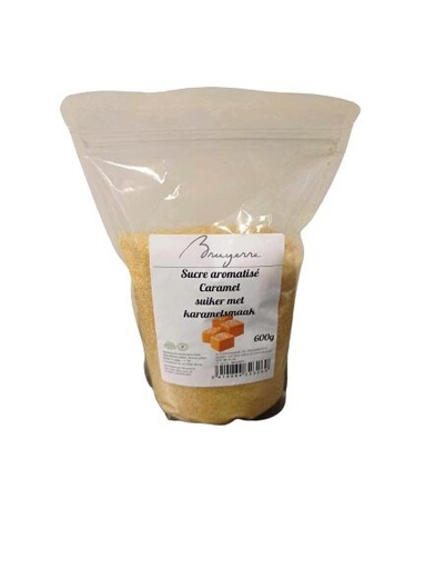 [08020131] SUIKER VOOR BARBE A PAPA GEAROMATISEERT KARAMEL BRUYERRE ZAK 600GR=PAK***OP BESTELLING