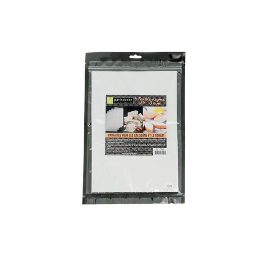 [08075210] SACHET DE 5 FEUILLES AZYME POUR NOUGAT