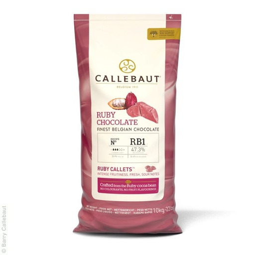 [03070710] CALLEBAUT CHR-Q37RB2-554 RUBY RB1 FINEST BELGIAN CHOCOLATE 10 KG ***S/CDE*** (VENTE PAR 20KG !)
