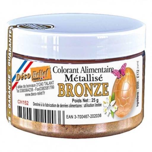 [70409319] POEDER EETBAAR KLEURSTOF BRONZEN METAAL25GR =POT