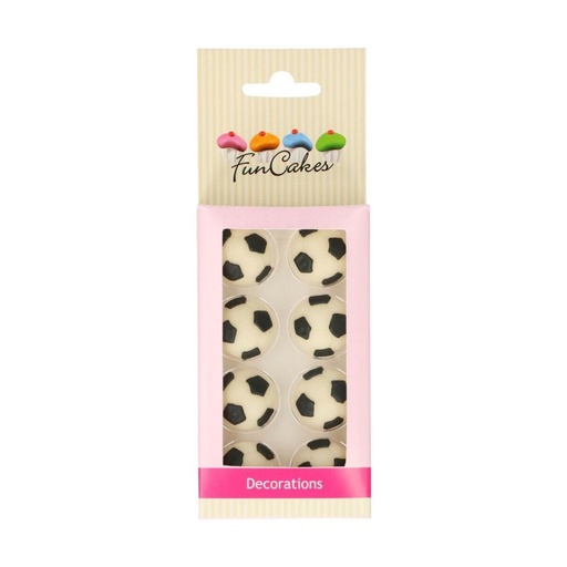 [08053289] FUNCAKES DECORATION BALLON DE FOOT EN SUCRE 8 PCES