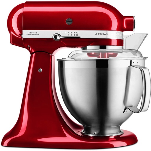 [57661464] KITCHENAID ARTISAN 185 ROBOT SUR SOCLE 4.8L POMME D'AMOUR ACCESSOIRES INOX