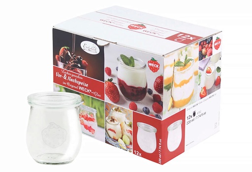[56000574] WECK "TULIPE" JARS Ø 60MM- 220ML-8P GLASS LID