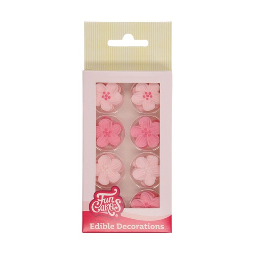 [08053772] FUNCAKES MIX PINK SUGAR FLOWERS Ø2.4CM 24PCS