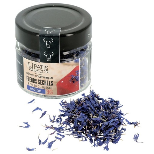 [08075547] FLEURS SECHEES MELANGE THEME PETALES DE BLEUET INDIGO 3G