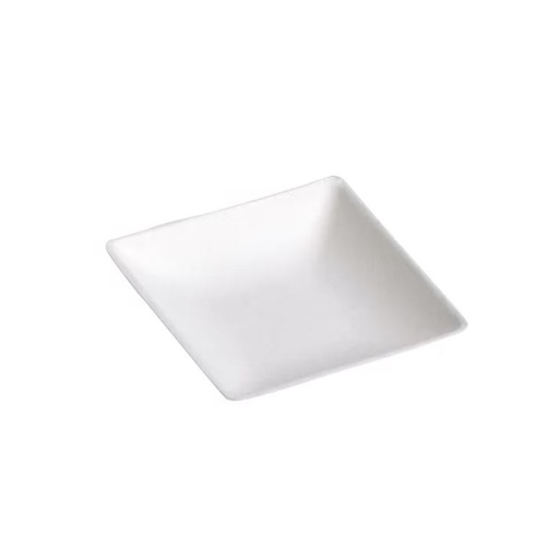 [44104317] ASSIETTE CARREE PULPE DE CANNE BLANC 24CM 50PCS