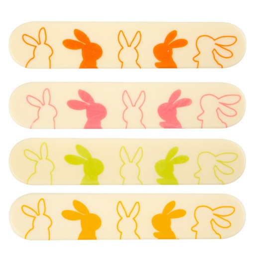 [08054579] 2069137 EASTER BUNNY ECLAIR PLATE 15X3CM CHOCOLATE 35 PCES