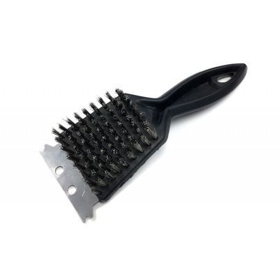 [57661035] HENDI METALEN GRILLBORSTEL MET SCHRAPER 20CM ZWARTE HANDGREEP