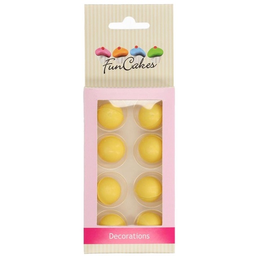 [08053284] FUNCAKES BOULE DE CHOCOLAT JAUNE 2CM 8 PCES