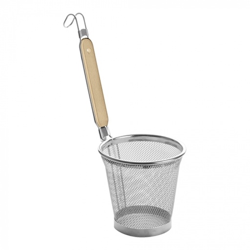 [55042355] CATERCHEF PANIER ROND INOX CUISEUR A PATES 14.2CM MANCHE BOIS GN1/6