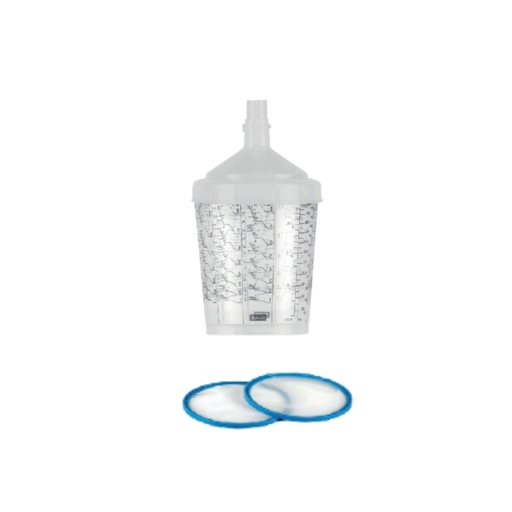 [54300709] SGI SET VAN 10 RPS BEKERS EN ZEEFJES 0,6L VOOR SATA PISTOOL