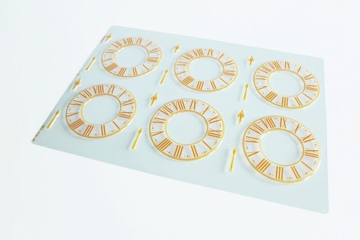 [08057315] 065148 PCB CLOCK AND HAND BLISTERS 36 PRINTS 3 DESIGNS Ø 11.2 CM 2PCS ***S/CD***