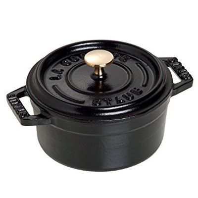 [57659889]  STAUB ROUND BLACK COCOTTE 14CM - 0.75L