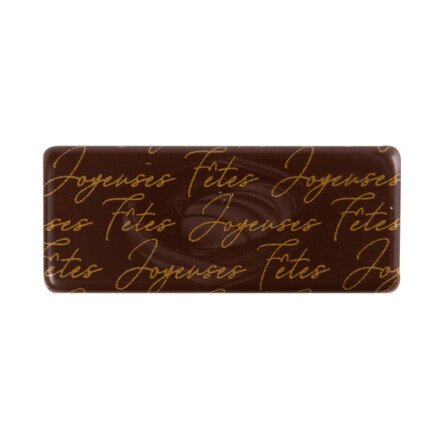 [08054673] 2015951 PLAQUETTE JOYEUSES FÊTES 5,5X2,3CM 100PCES ***S/CDE***