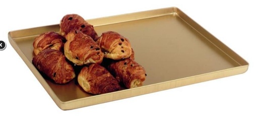 [53202041] GOUDEN MAT ALUMINIUM SCHAAL 60X40XH2CM 90° GEPLOOIDE RAND