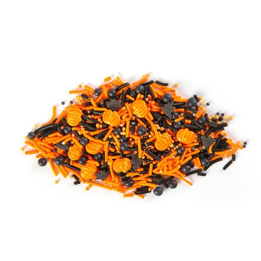 [08054387] 1061273 HALLOWEEN MIX SINAASAPPEL/ZWART IN SUIKER 500 G STUKS