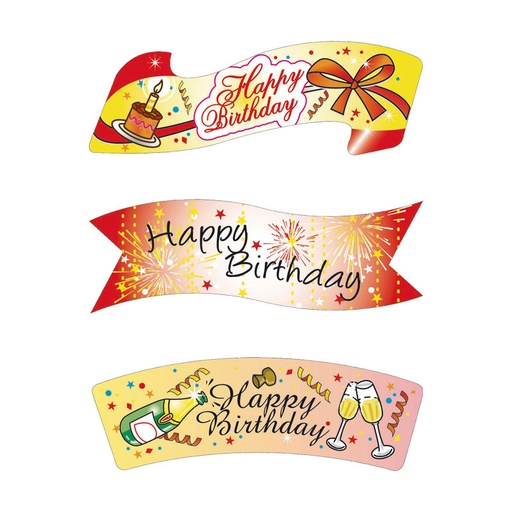 [08081276] 1067414 PLAQUETTE HAPPY BIRTHDAY 24PCES ***S/CDE***