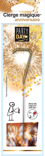 [70409009] CIERGE MAGIQUE DORE CHIFFRE N°7