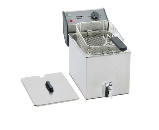 [62250227] ROLLER GRILL SINGLE FRYER WITH TAP 8L 230V - FD 80 R