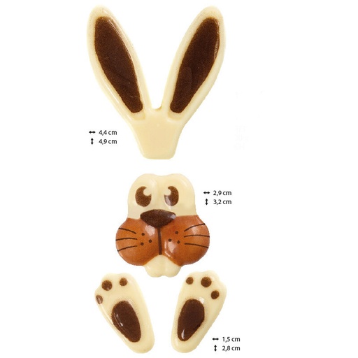 [08053898] 2069108 KIT LAPIN RELIEF PETIT CHOCOLAT BLANC  30 KITS