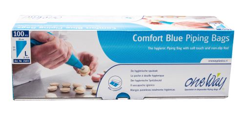 [50104611] BLAUW WEGWERPSPUITZAK L 53X28CM CONFORTROL VAN 100 STUKKEN