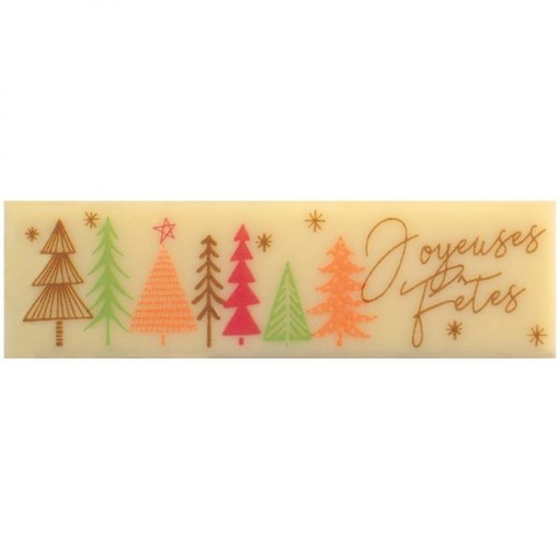 [08056656] 060313 PCB RECTANGLES CB JOYEUSES FÊTES SAPIN 7X2CM 100PCES ***S/CD***