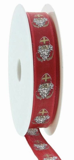 [60700534] RUBAN TÊTE SAINT NICOLAS ROUGE 15MM X 20M