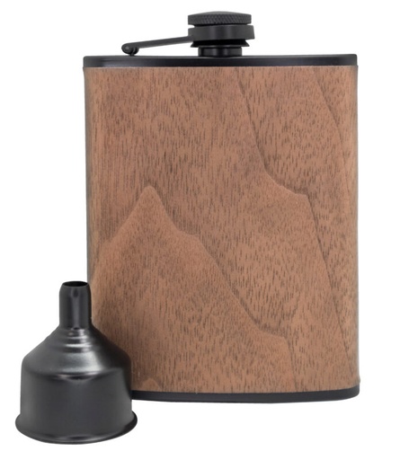 [60251834] VIN BOUQUET FLASK WITH FUNNEL BLACK+WOOD
