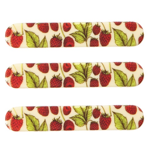 [08054029] +2034471 PLAQUETTE FRAMBOISE AVEC FEUILLE OBLONG CHOCOLAT 12X2CM 70 PCES ***S/CD***