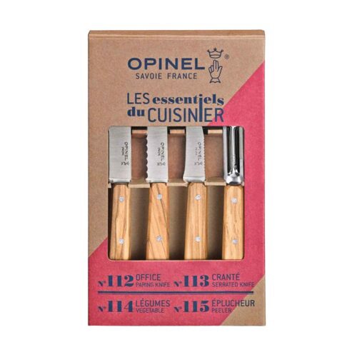 [54917660] OPINEL COFFRET DE 4 COUTEAUX LES ESSENTIELS OLIVIE R N°112/N°113/N°114/N°115