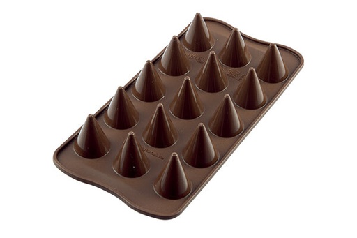 [70408049] +MOULE A PRALINE EN SILICONE BRUN CONE SCG20