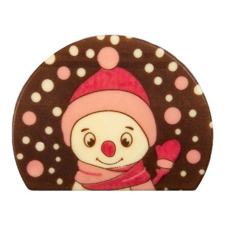 [08054471] 2015831 EMBOUT BUCHE BONHOMME NEIGE ROSE CHOCOLAT 1X08CM 40 PIÈCES ***S/CD***