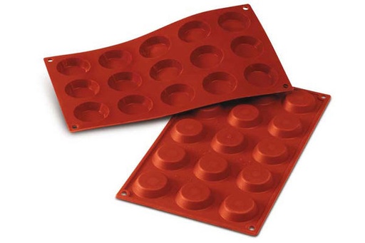[70408194] SILIKOMART SF013 MOULE 15 TARTELETTES Ø45 H 10MM 20ML ANTI-ADHESIF GN1/3 -50° À 250°