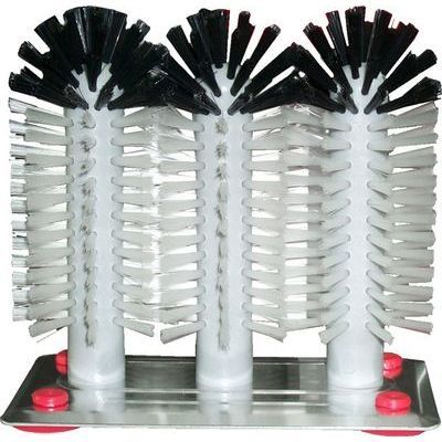 [57660267] BROSSE LAVE-VERRES 3 BROSSES SOCLE ALUMINIUM H18CM